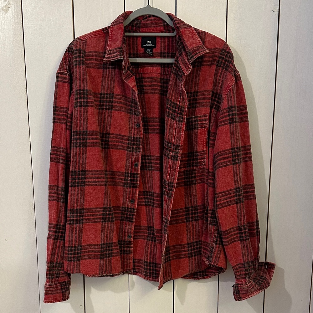 H&M Red and Black Plaid Shirt